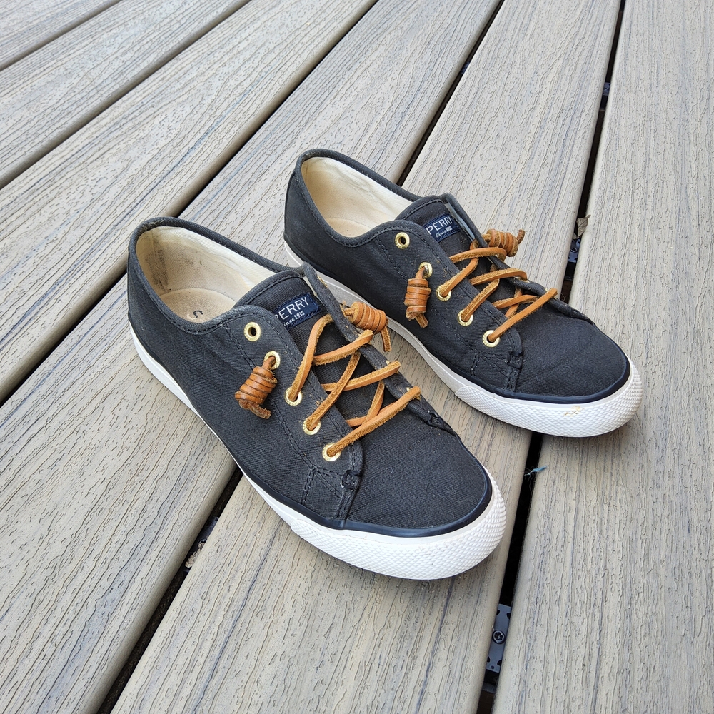 Sperry Black Canvas Women's Shoes